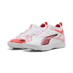 Decathlon ULTRA 5 MATCH TT Mid voetbalschoenen voor jongeren PUMA White Black Glowing Red aanbieding