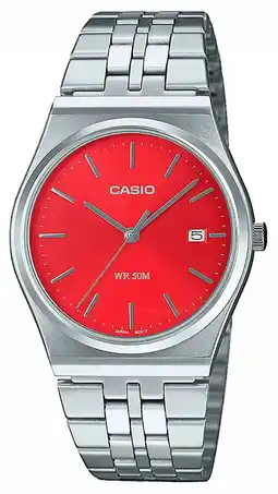 Decathlon Casio Analoog Horloge Zilverkleurig/Rood MTP-B145D-4A2VEF aanbieding