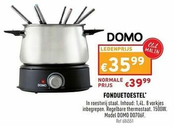 Trafic Fonduetoestel domo do706f aanbieding