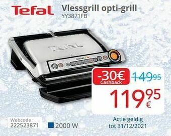 Eldi Tefal vlessgrill opti-grill yy3871fb aanbieding
