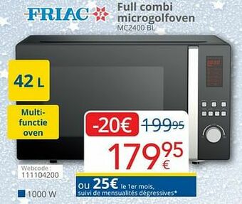 Eldi Friac full combi microgolfoven mc2400 bl aanbieding