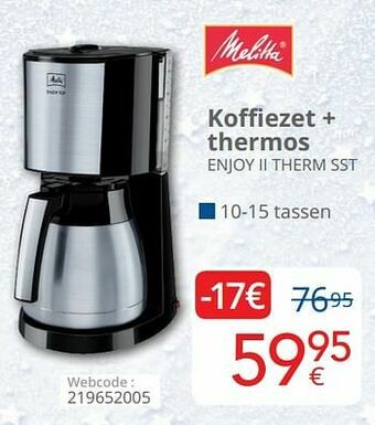 Eldi Melitta koffiezet + thermos enjoy ii therm sst aanbieding