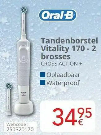 Eldi Oral-b tandenborstel vitality 170 - 2 brosses cross action + aanbieding