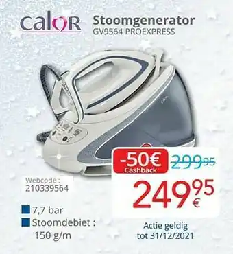 Eldi Calor stoomgenerator gv9564 proexpress aanbieding
