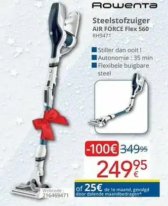Eldi Rowenta steelstofzuiger air force flex 560 rh9471 aanbieding