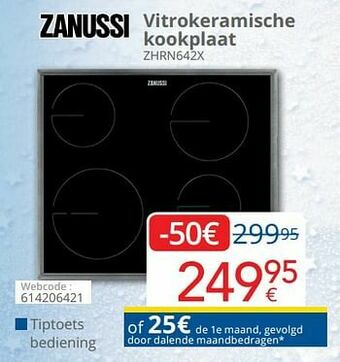 Eldi Zanussi vitrokeramische kookplaat zhrn642x aanbieding
