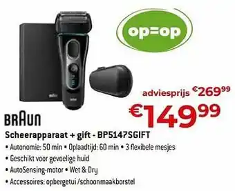 Exellent Braun scheerapparaat + gift - bp5147sgift aanbieding