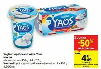 Carrefour Yoghurt op griekse wijze natuur aanbieding