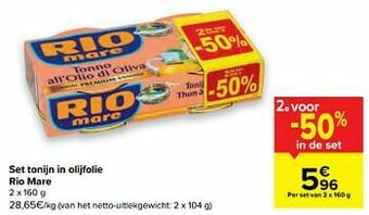 Carrefour Set tonijn in olijfolie rio mare aanbieding