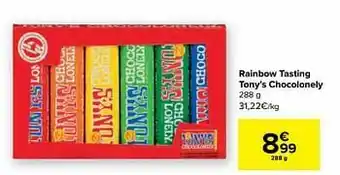 Carrefour Rainbow tasting tony’s chocolonely aanbieding
