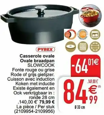 Cora Casserole ovale ovale braadpan slowcook aanbieding