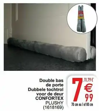 Cora Double bas de porte dubbele tochtrol voor de deur confortex plushy aanbieding