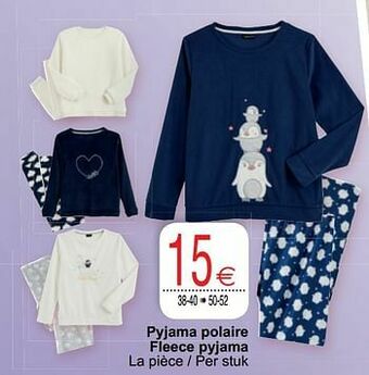 Cora Pyjama polaire fleece pyjama aanbieding