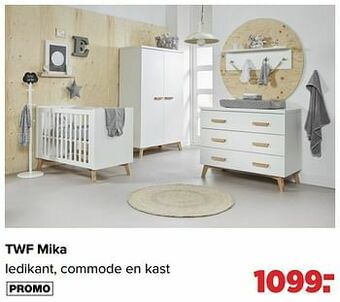 Baby-Dump Twf mika ledikant, commode en kast aanbieding