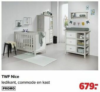 Baby-Dump Twf nice ledikant, commode en kast aanbieding