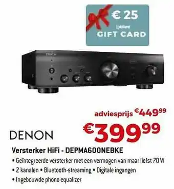 Exellent Denon versterker hifi - depma600nebke aanbieding