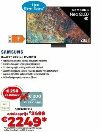 Exellent Samsung neo qled 4k smart tv - sqqe65qn93a aanbieding