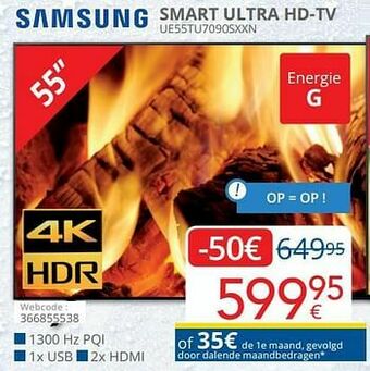Eldi Samsung smart ultra hd-tv ue55tu7090sxxn aanbieding