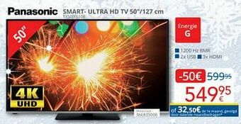 Eldi Panasonic smart- ultra hd tv tx50jx610e aanbieding