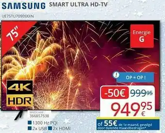 Eldi Samsung smart ultra hd-tv ue75tu7090sxxn aanbieding