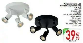 Cora Plafonnier rond led ronde led plafondlamp lucide jasper aanbieding