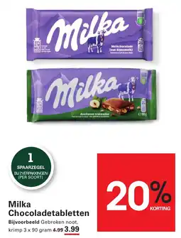 Sligro Milka Chocoladetabletten aanbieding
