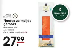 Sligro Noorse zalmzijde gerookt aanbieding