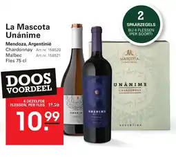 Sligro La Mascota Unánime aanbieding