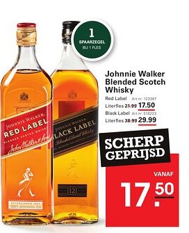 Sligro Johnnie Walker Blended Scotch Whisky aanbieding