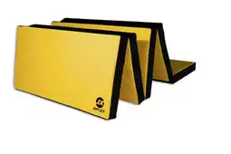 Decathlon Gymmat 250 x 100 x 8 cm, geel/zwart, opvouwbaar aanbieding