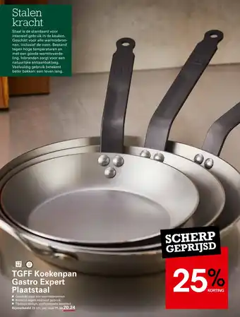 Sligro TGFF Koekenpan Gastro Expert Plaatstaal aanbieding