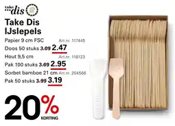 Sligro Take Dis IJslepels Sorbet bamboe aanbieding