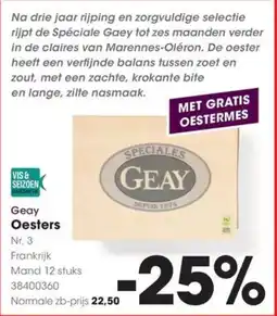 Hanos Geay Oesters aanbieding