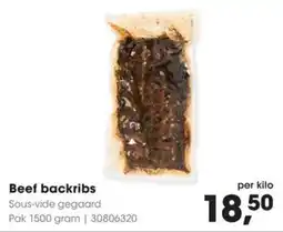 Hanos Beef backribs Sous-vide gegaard aanbieding