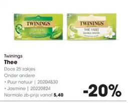 Hanos Twinings thee aanbieding