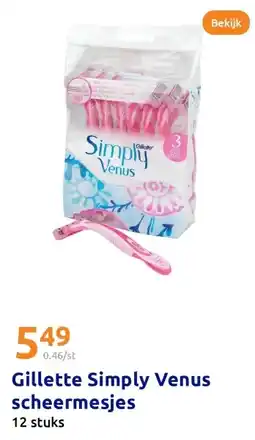 Action Gillette Simply Venus scheermesjes aanbieding
