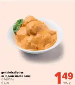 Spar gehaktballetjes in Indonesische saus aanbieding