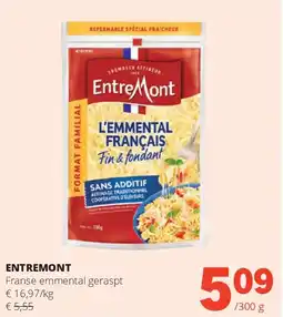 Spar ENTREMONT Franse emmental geraspt aanbieding