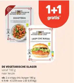 Spar DE VEGETARISCHE SLAGER crispy chic burger 180 g aanbieding