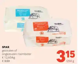 Spar SPAR gezouten of ongezouten roomboter aanbieding