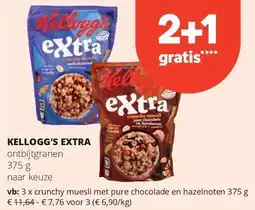 Spar KELLOGG’S EXTRA crunchy muesli met pure chocolade en hazelnoten 375 g aanbieding