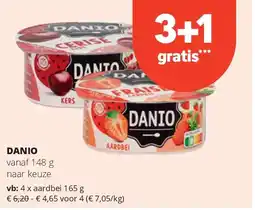 Spar DANIO aardbei 165 g aanbieding