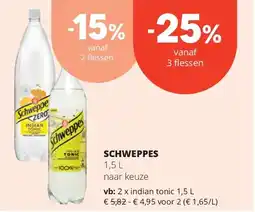 Spar SCHWEPPES indian tonic 1,5 L aanbieding