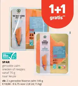 Spar SPAR gerookte Noorse zalm 140 g aanbieding
