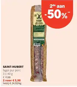 Spar SAINT-HUBERT fagot pur porc 3 x 40 g aanbieding