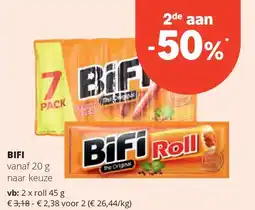 Spar BIFI roll 45 g aanbieding