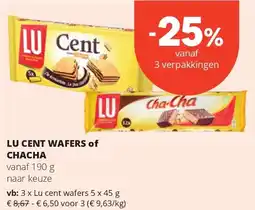 Spar Lu cent wafers 5 x 45 g aanbieding