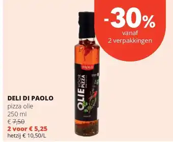 Spar DELI DI PAOLO pizza olie 250 ml aanbieding