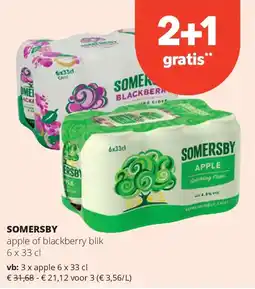 Spar SOMERSBY apple 6 x 33 cl aanbieding