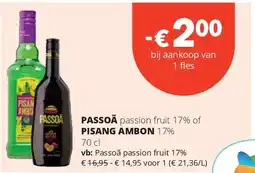 Spar Passoã passion fruit 17% aanbieding